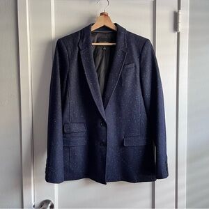 Banana Republic Speckled Blue Tweed Blazer